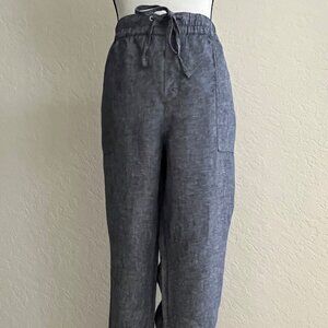 Lord & Taylor Linen Ankle Pants XL Blue
